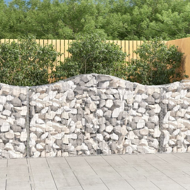 vidaXL Arched Gabion Baskets 4 pcs 78.7"x19.7"x39.4"/47.2" Galvanized Iron