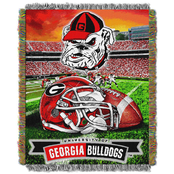 Georgia OFFICIAL Collegiate "Home Field Advantage" Woven Tapestry Throw