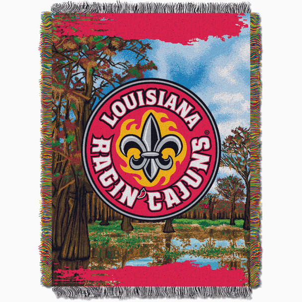 Louisiana Lafayette OFFICIAL Collegiate "Home Field Advantage" Woven Tapestry Throw