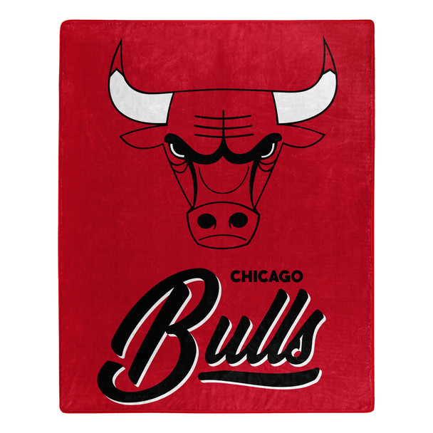 Bulls OFFICIAL NBA "Signature" Raschel Throw Blanket; 50" x 60"