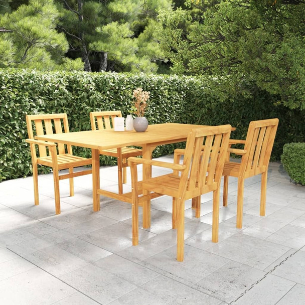 vidaXL 5 Piece Patio Dining Set Solid Teak Wood A949-3059599