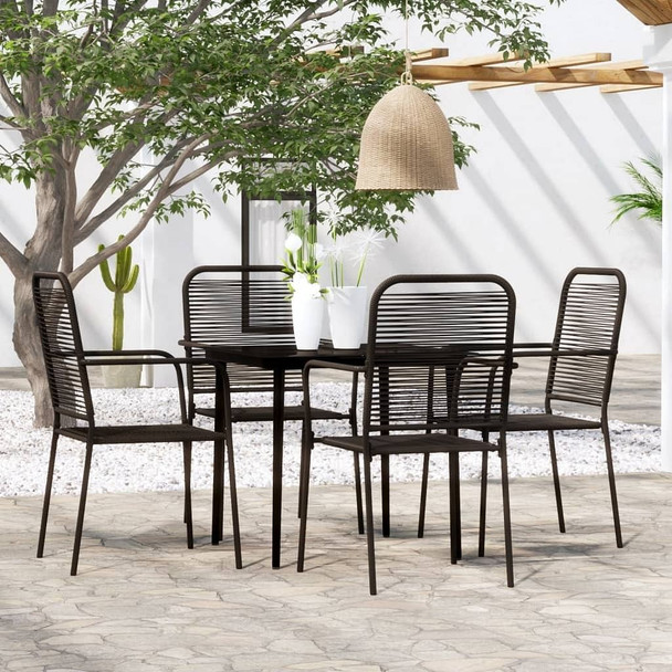 vidaXL 5 Piece Patio Dining Set Black A949-3099144