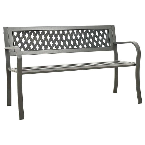 vidaXL Patio Bench 49.2" Steel Gray A949-312039