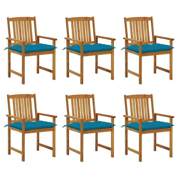 vidaXL Patio Chairs with Cushions 6 pcs Solid Acacia Wood A949-3078185