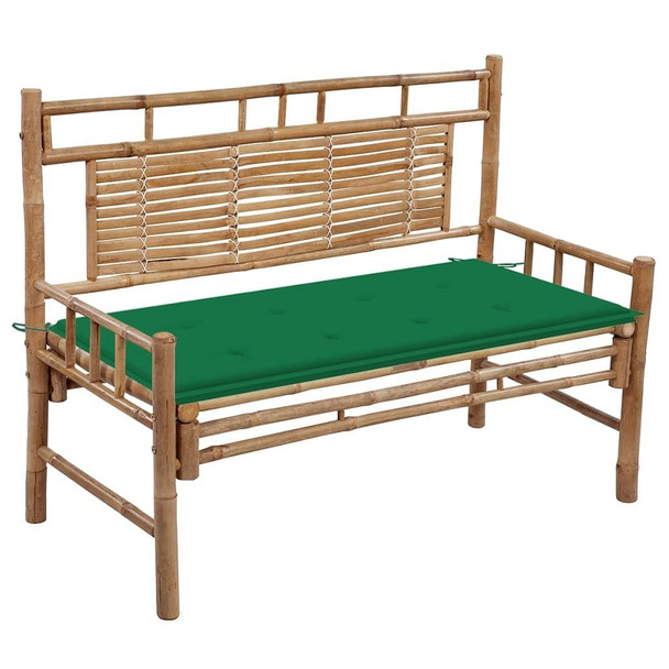 vidaXL Patio Bench with Cushion 47.2" Bamboo A949-3063881