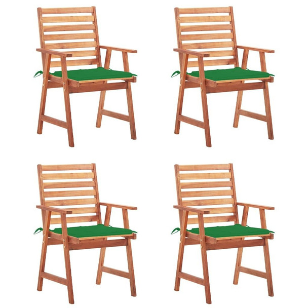 vidaXL Patio Dining Chairs 4 pcs with Cushions Solid Acacia Wood A949-3078325