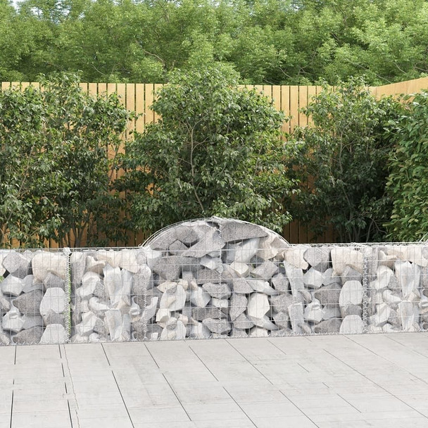 vidaXL Arched Gabion Basket 78.7"x11.8"x23.6"/31.5" Galvanized Iron A949-153483