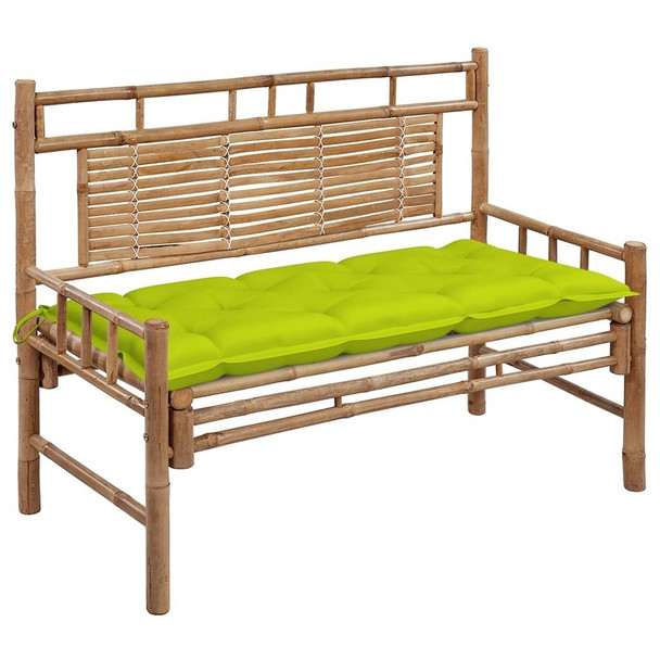 vidaXL Patio Bench with Cushion 47.2'' Bamboo A949-3063902