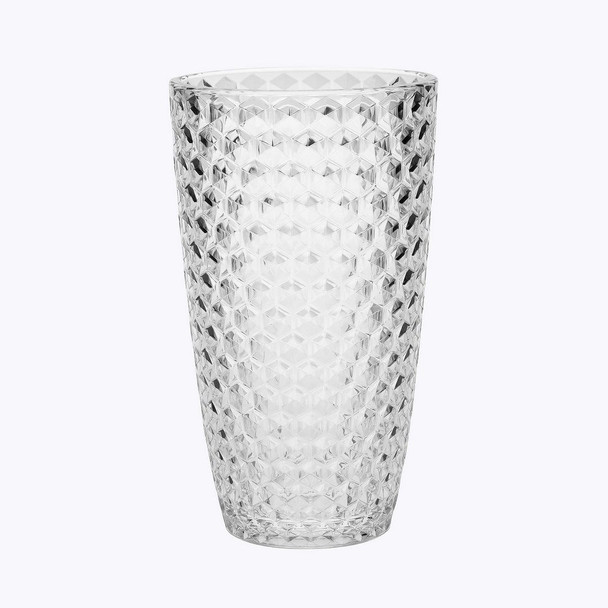 Diamond Cut Acrylic Glasses Drinking Set of 4 (19oz), Plastic Drinking Glasses, BPA Free Cocktail G