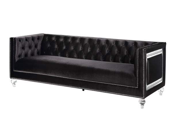 ACME Heibero Sofa w/2 Pillows, Black Velvet 56995