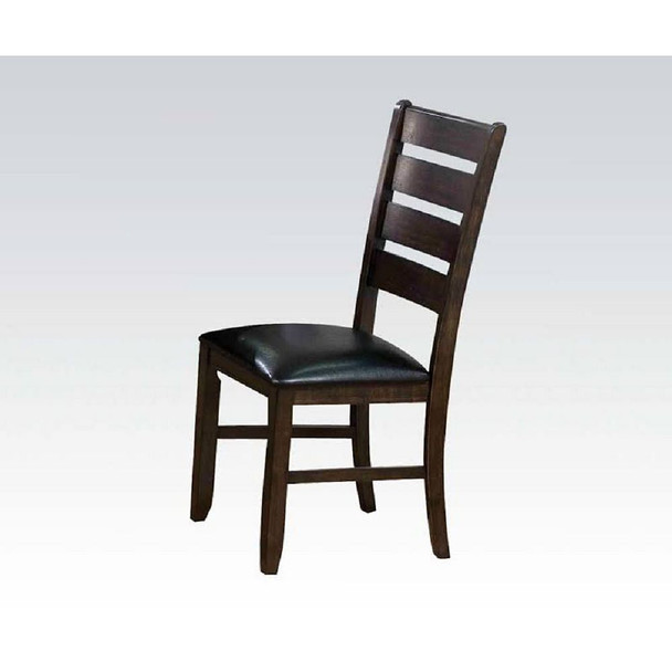 ACME Urbana Side Chair (Set-2) in Black PU & Espresso 74624