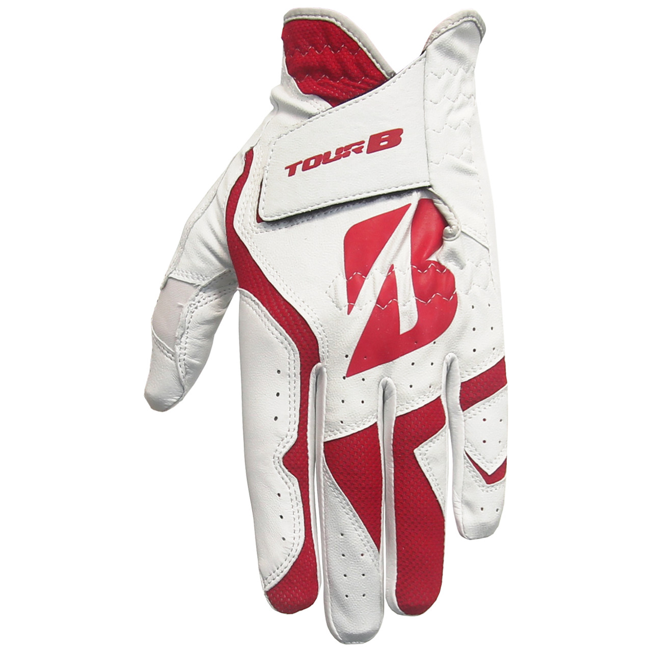 Bridgestone Tour B Fit Golf Gloves, Red/White (3-Pack