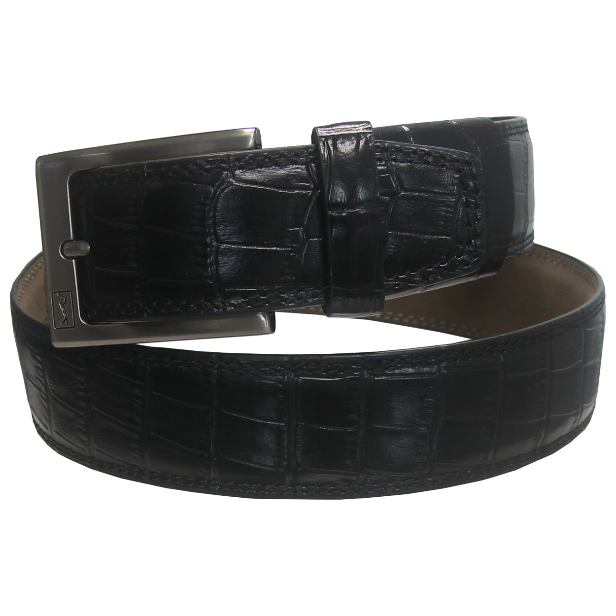 PGA Tour Golf Genuine Leather Crocodile Pattern Belt