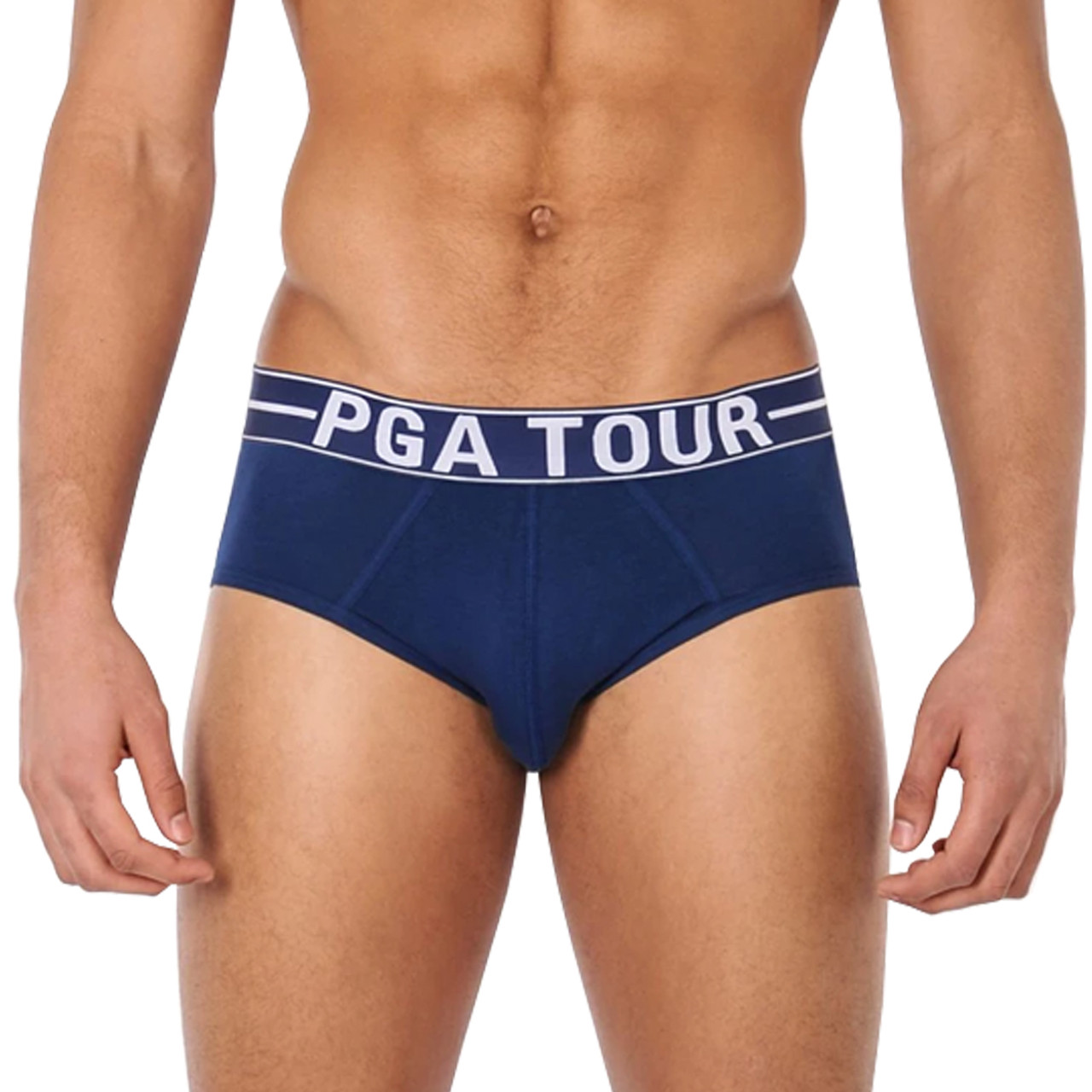 PGA Tour Golf Men's Solid Stretch Sport Briefs Underwear (2-Pack) 
