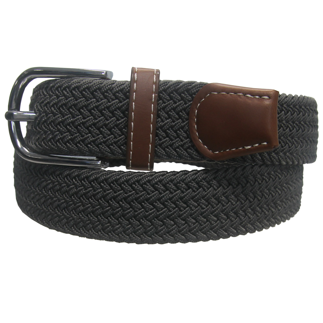 TS Men's Leather Braided Stretch Golf Belt - GolfEtail.com