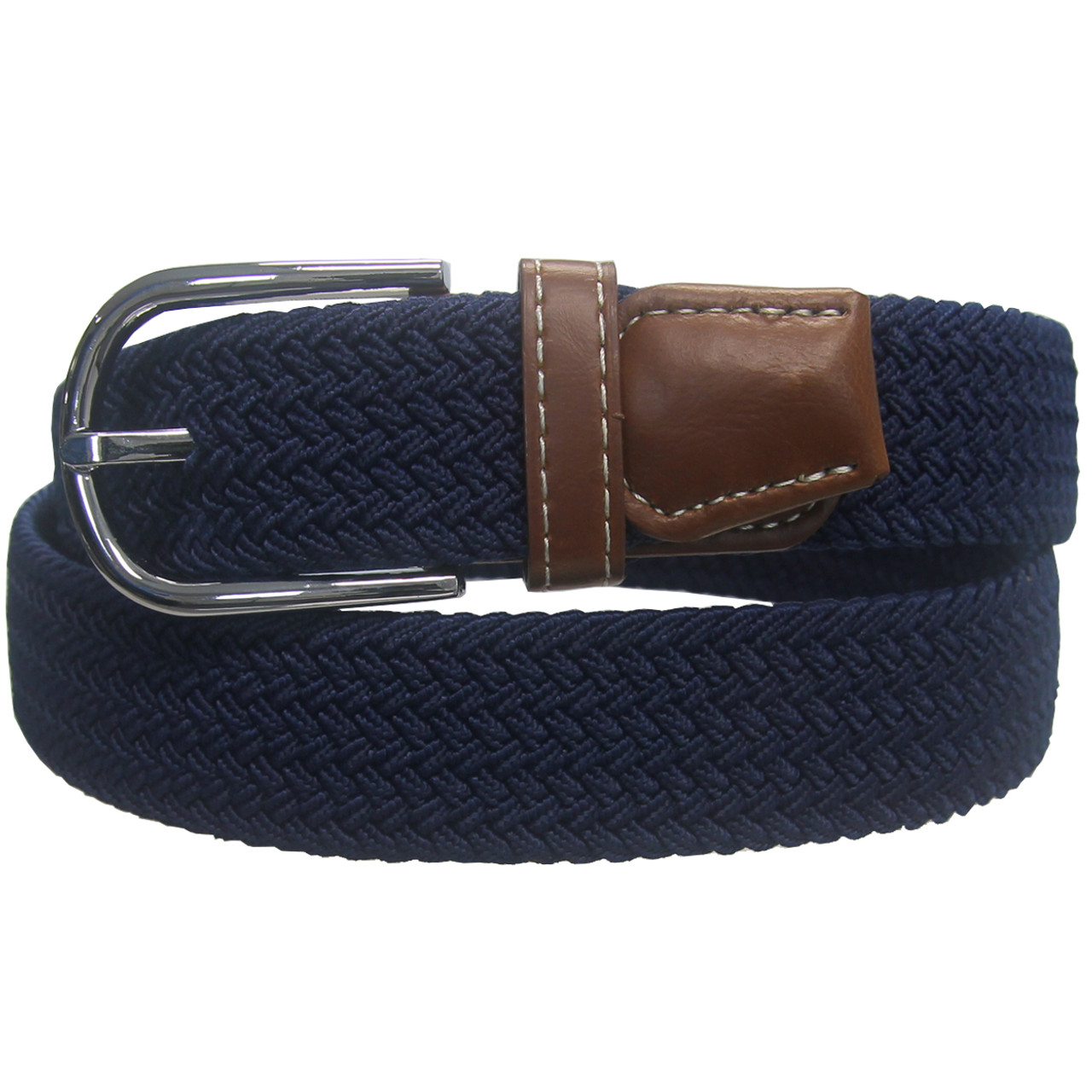 TS Men's Leather Braided Stretch Golf Belt - GolfEtail.com