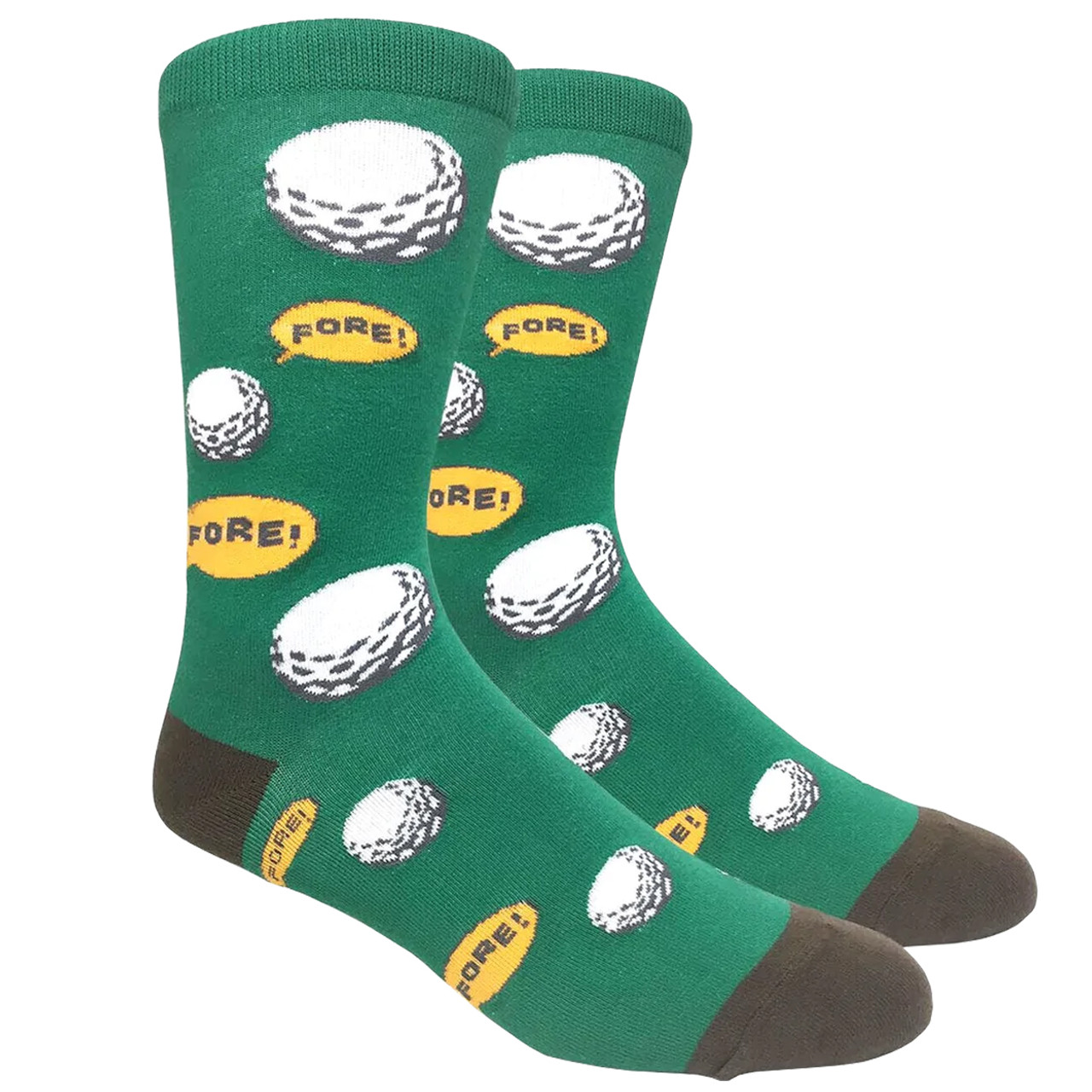 Fine Fit Golf Fun Novelty Crew Golf Socks (4-Pair) - GolfEtail.com
