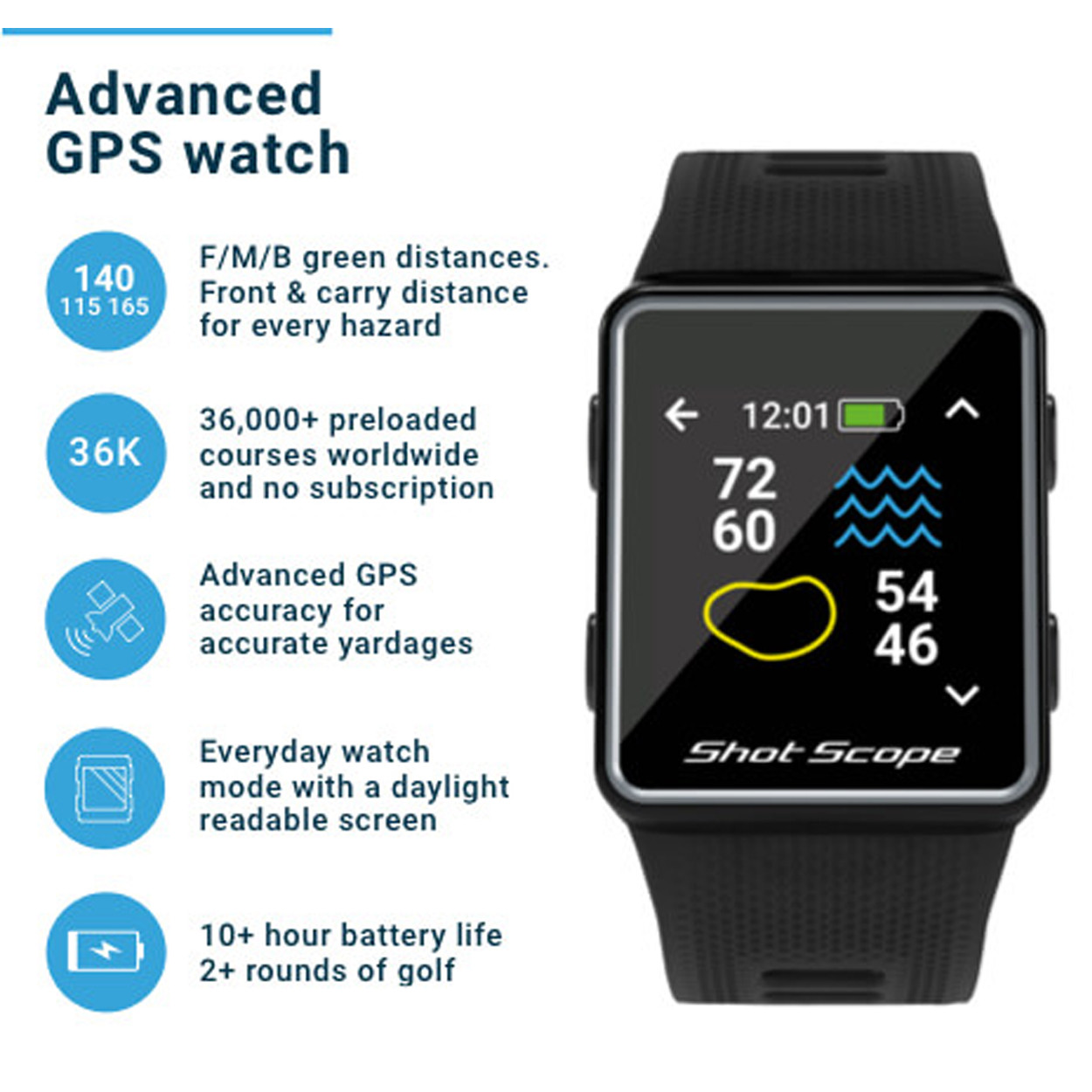 Shot Scope Lightweight G3 GPS Golf Watch