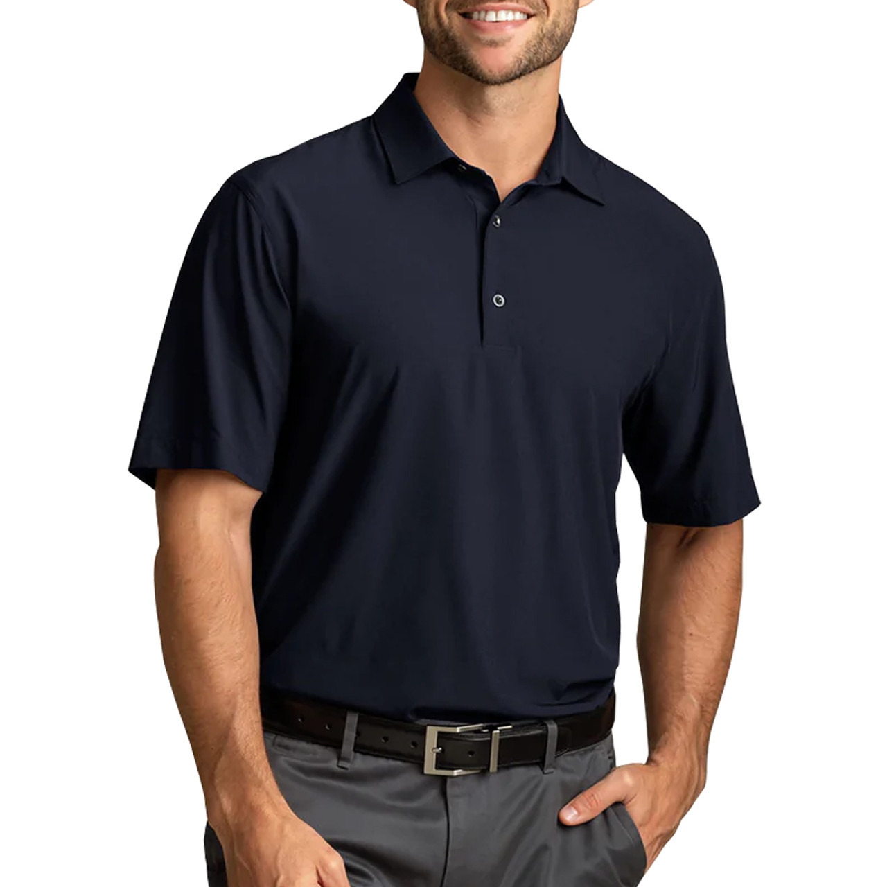 Greg Norman Golf Men's X-Lite 50 Solid Woven Polo Shirt - GolfEtail.com