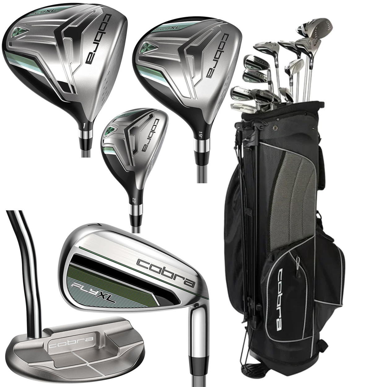 Cobra Golf Women's Green FLY-XL Complete 13 Piece Set with Stand