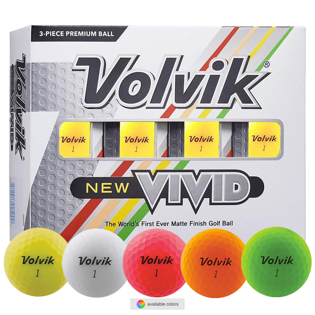 Volvik New Vivid Matte Finish Golf Balls (24 Balls - New - Retail