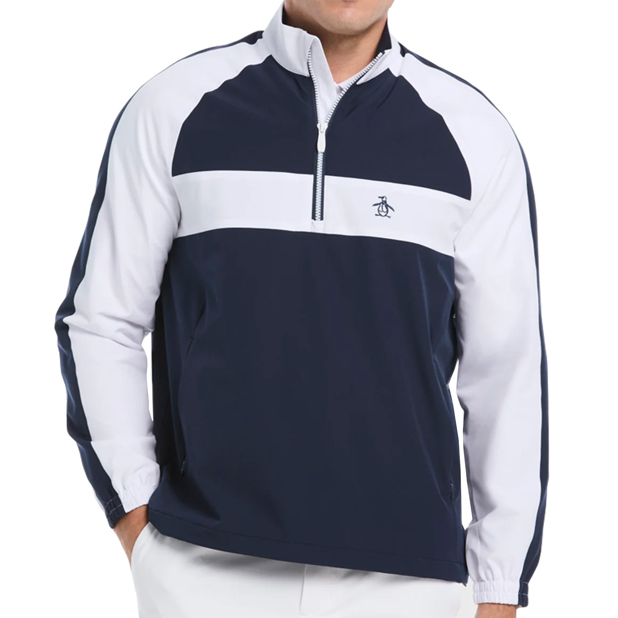 Original Penguin Men's Quarter Zip Color Block Golf Jacket - Golf
