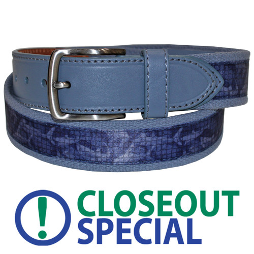 Greg Norman Collection Shark Print Canvas Golf Belt **Closeout**