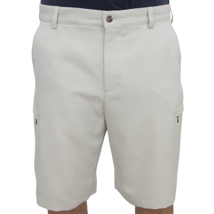 IZOD Golf Men's Solid Flat Front Cargo Shorts - GolfEtail.com