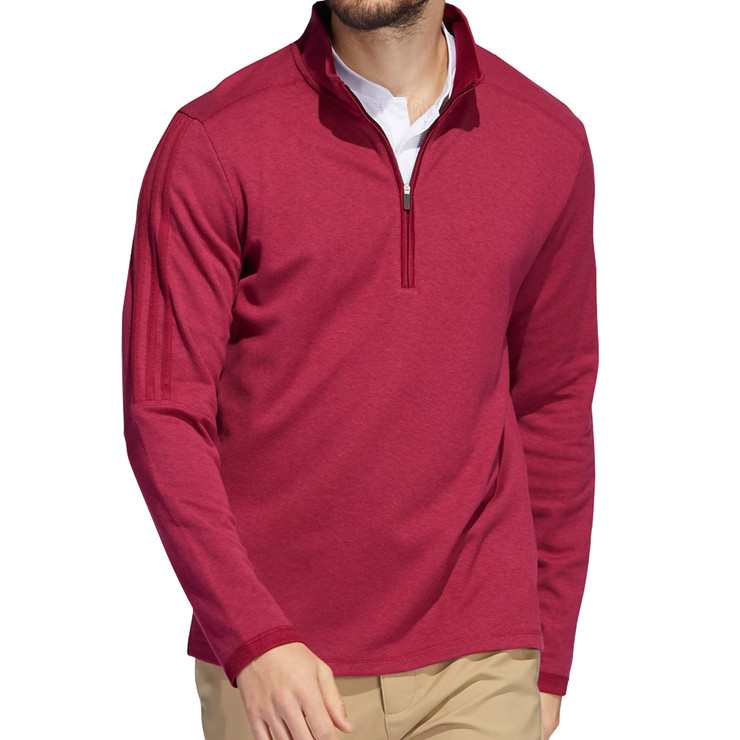 Adidas Golf Men's 3-Stripe Quarter-Zip Pullover Layering Piece ...