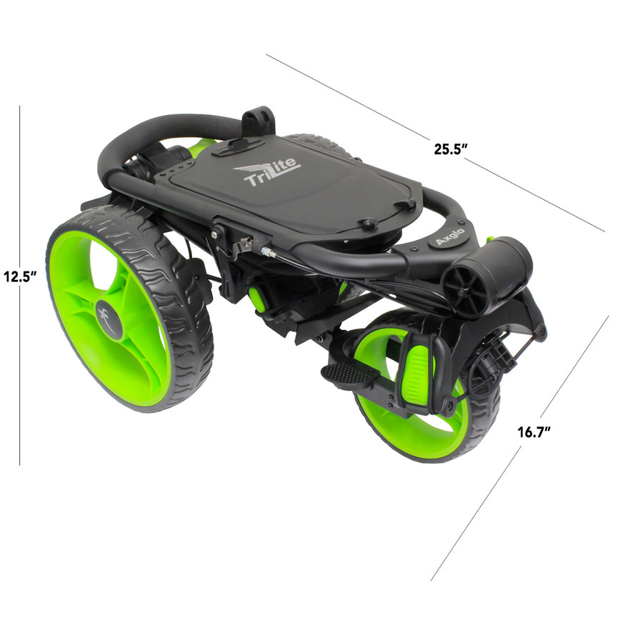 Axglo Trilite 3-Wheel Golf Push Cart,  Compact, Foldable & Lightweight