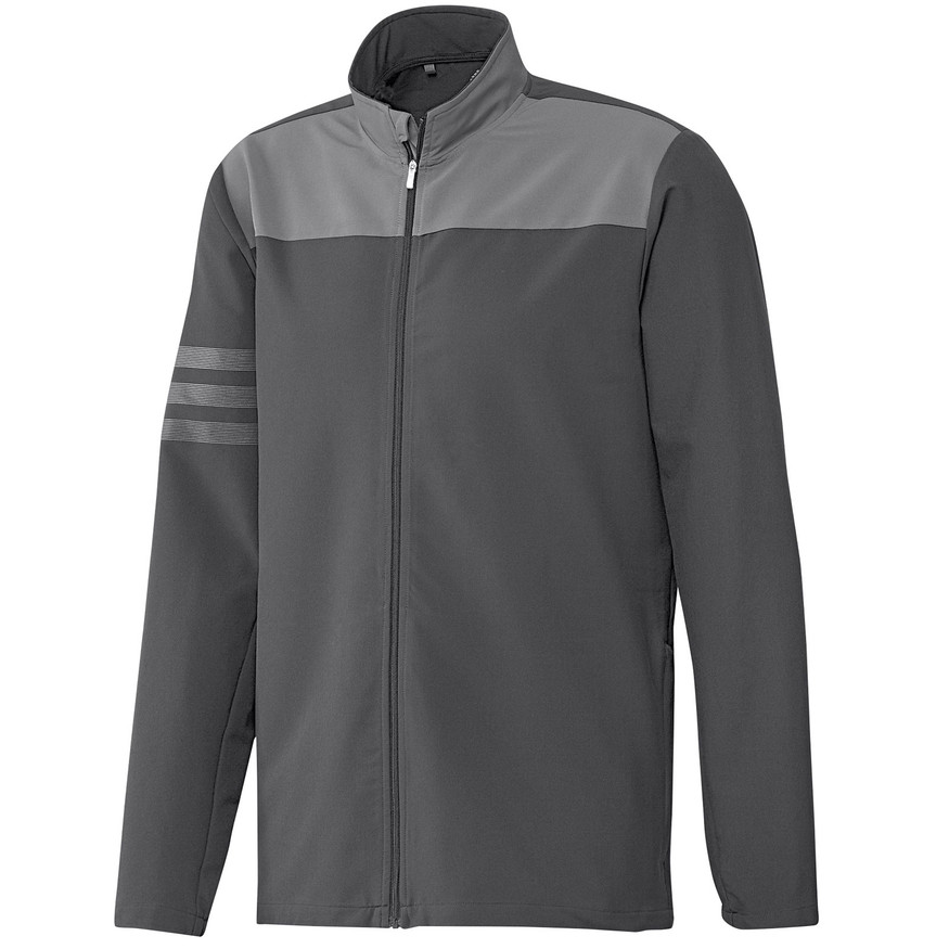 Adidas Golf Men's Climastorm 3-Stripe Full-Zip Rain Jacket
