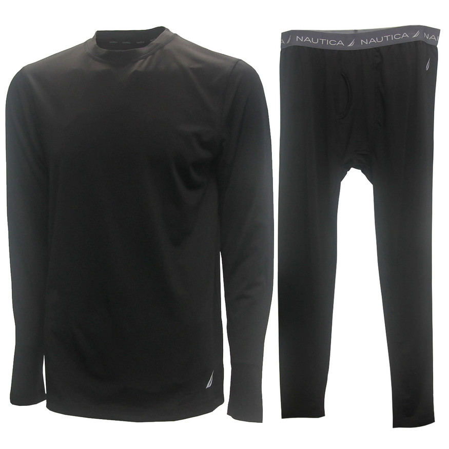 Nautica Mens 2-Piece Brushed Base Layer Shirt & Pant Set