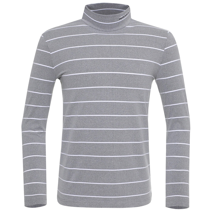 JDX Golf Men's Striped Long-Sleeve Mock Turtleneck Shirt