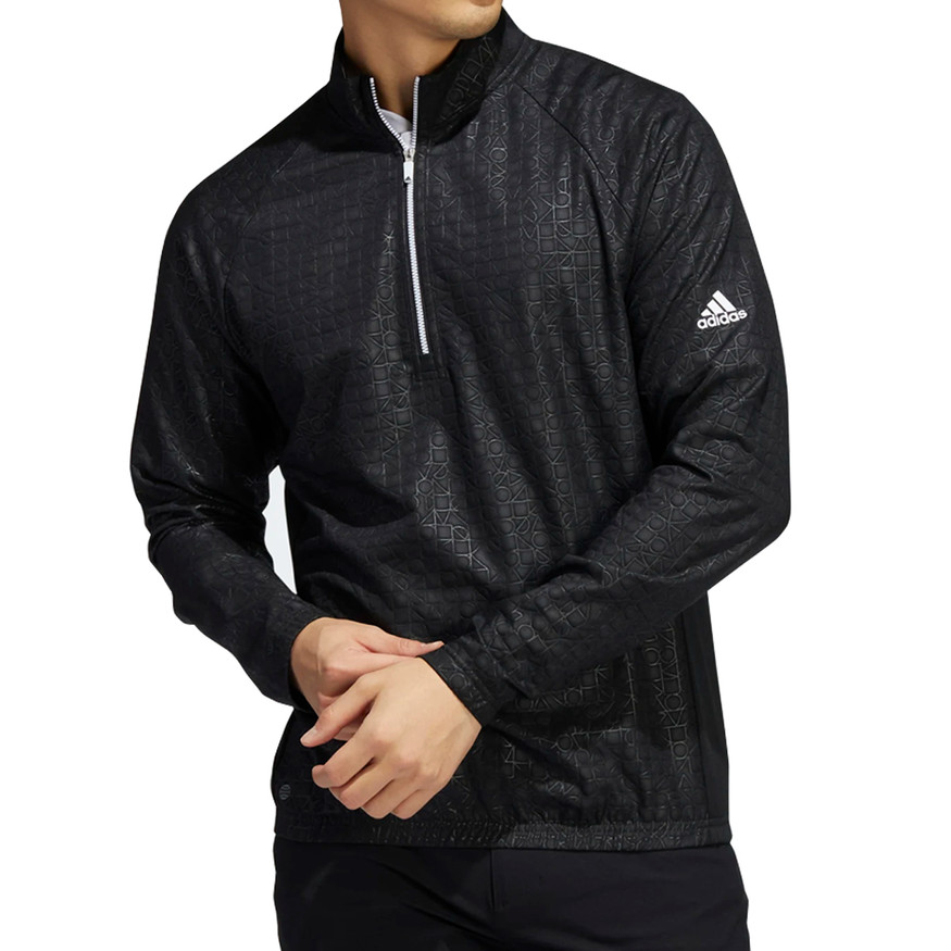 Adidas Golf Men's Debossed Quarter-Zip Pullover