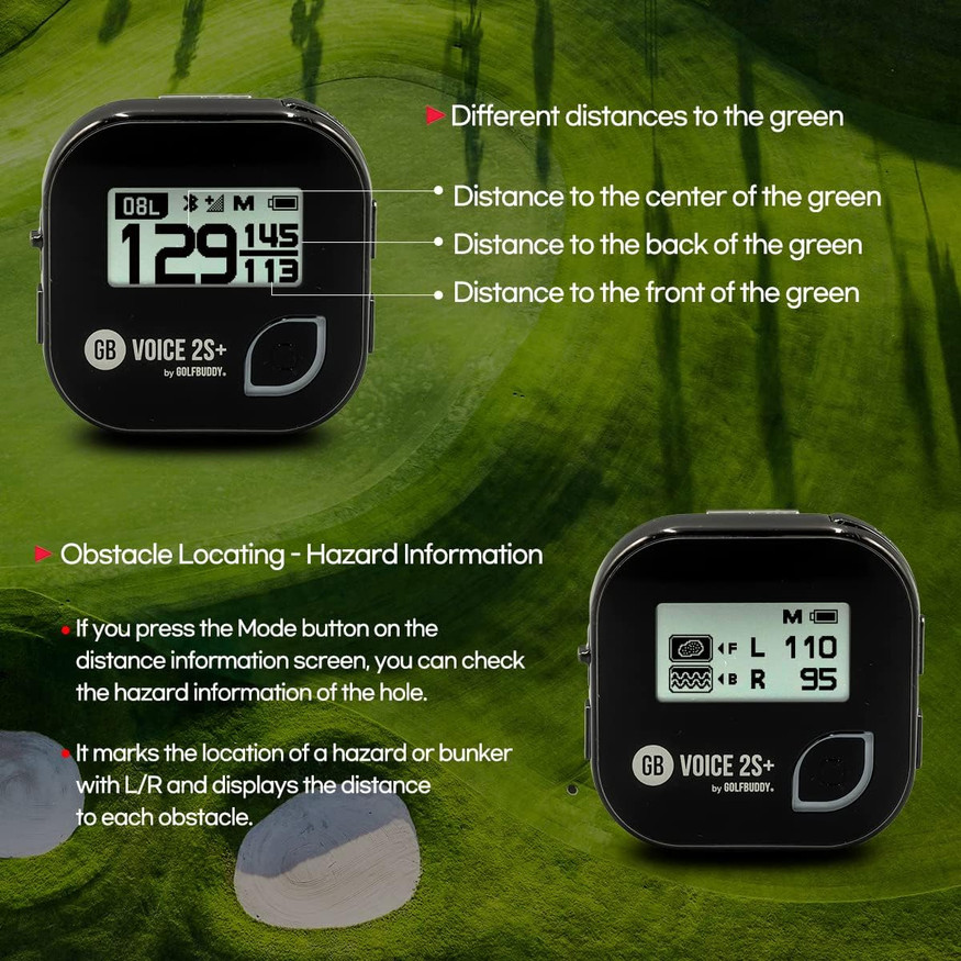 GolfBuddy Voice 2S+ Talking GPS Rangefinder Unit with Slope