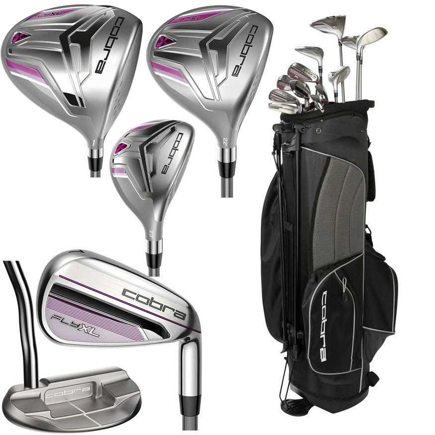 Cobra Golf Women's Pink FLY-XL Complete 13 Piece Set with Stand Bag Cobra Golf Women's Pink FLY-XL Complete 13 Piece Set with Stand Bag