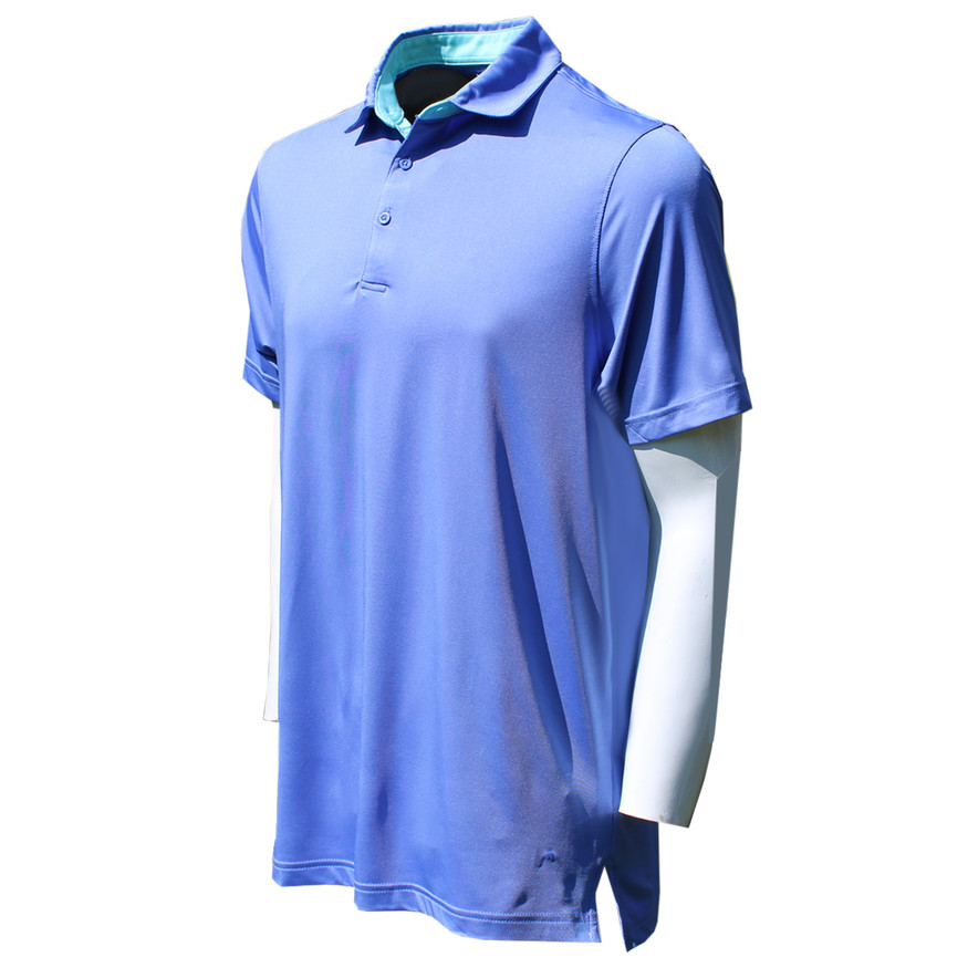 FR2 GOLF polo shirt ブルー 半袖 Golfino Men's Medium PT wave Blue White Golf polo shirt NEW