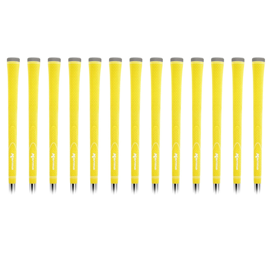 Karma Neion II Yellow Golf Club Grip Kit (13 Grips, Solvent & Double Sided Tape)