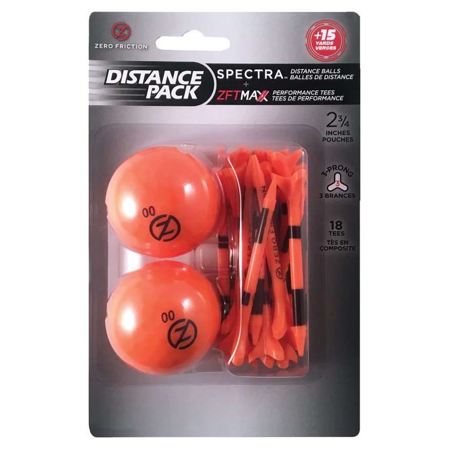 Zero Friction Golf Spectra Distance 2-Ball Tee Pack | Long Distance Performance