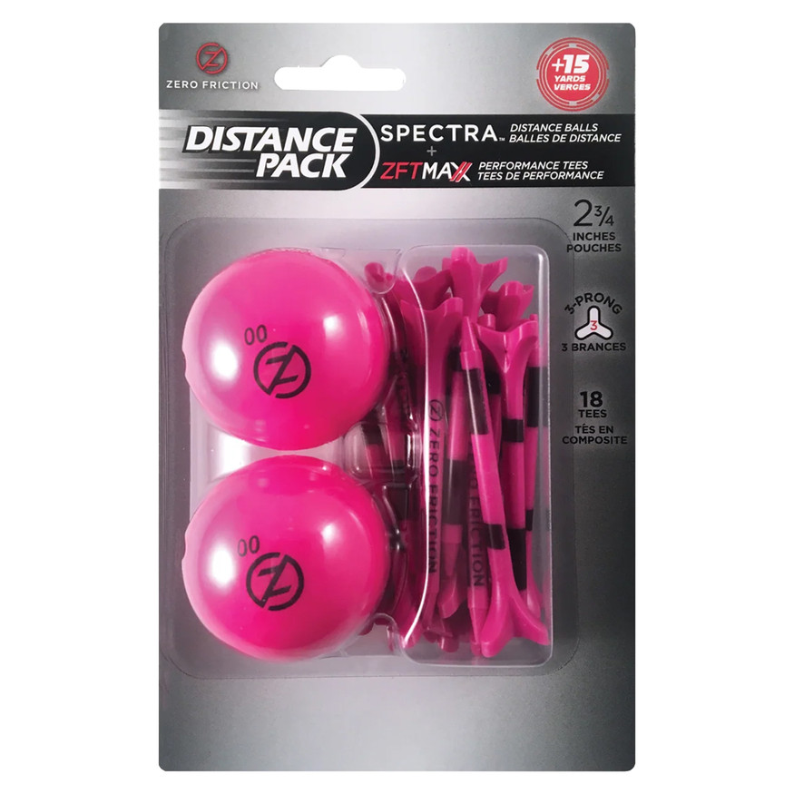 Zero Friction Golf Spectra Distance 2-Ball Tee Pack | Long Distance Performance