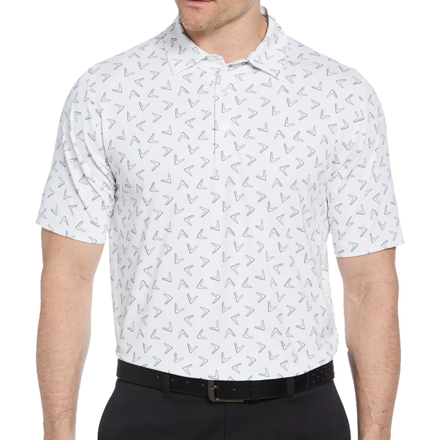 Callaway Men's All-Over Chevron Printed Short Sleeve Golf Polo