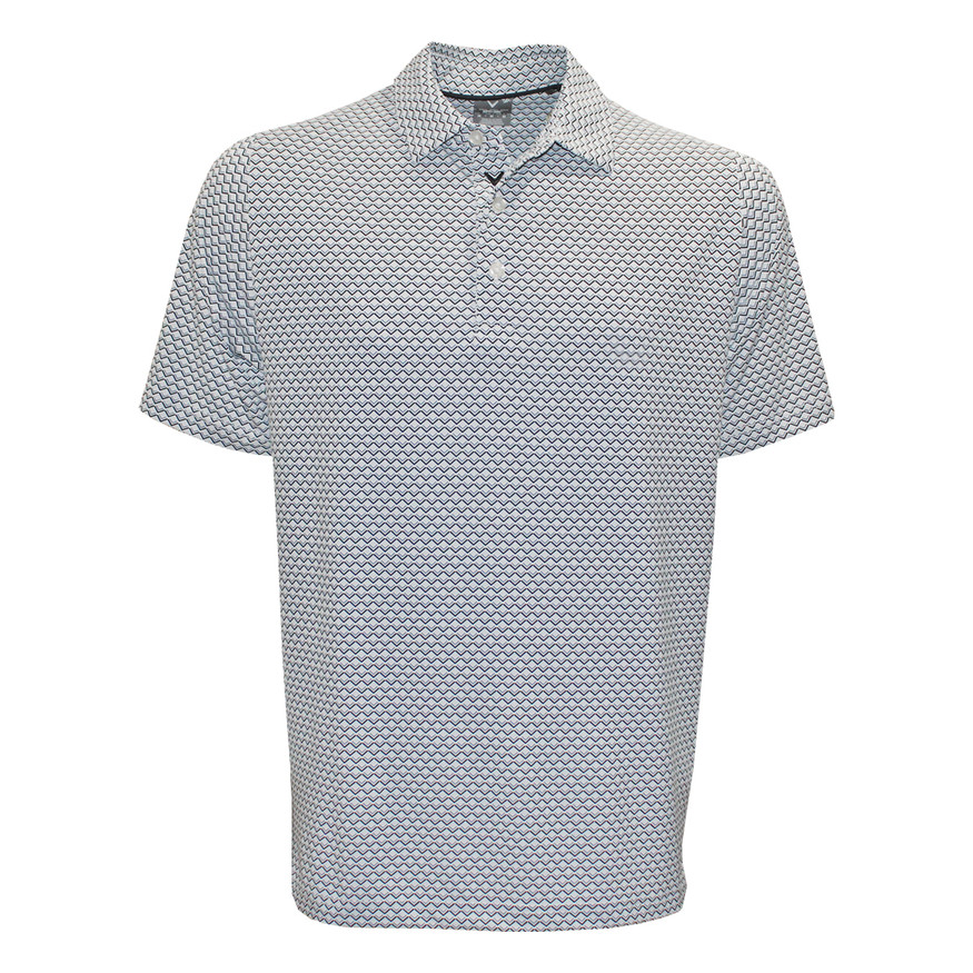 Callaway Golf Men’s Chevron Printed Polo Shirt–Moisture Wicking, Stretch Fabric