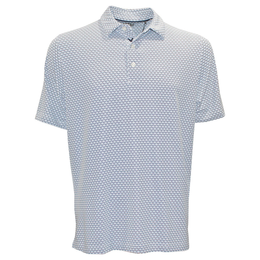 Callaway Golf Men’s Chevron Printed Polo Shirt–Moisture Wicking, Stretch Fabric