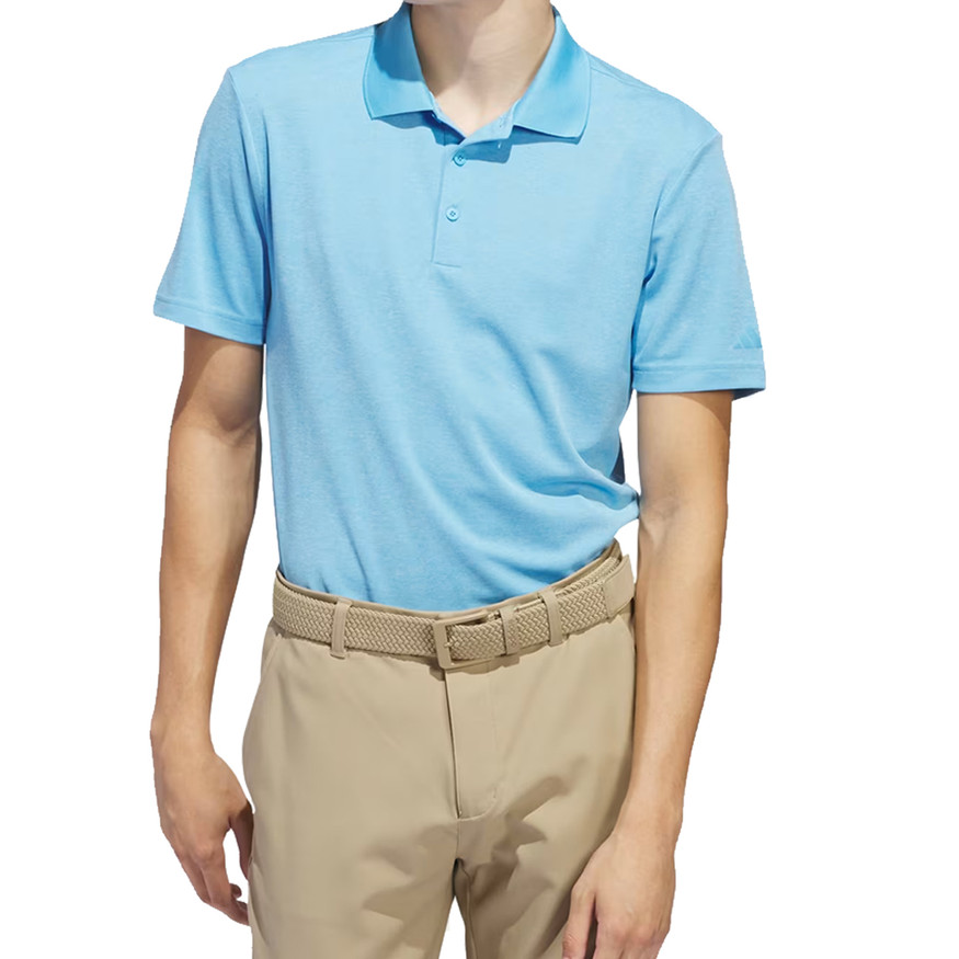 Adidas Adi Performance Heathered Polo Golf Shirt – Moisture-Wicking, Stretch Fabric