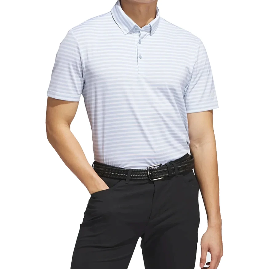 Adidas Golf Men's Ultimate365 Stripe Polo Shirt – Moisture-Wicking Performance Polo for Golf