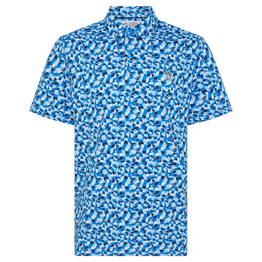 Original Penguin Men's All Over Print Underwater Mosaic Golf Polo