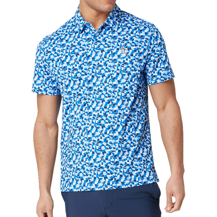 Original Penguin Men's All Over Print Underwater Mosaic Golf Polo