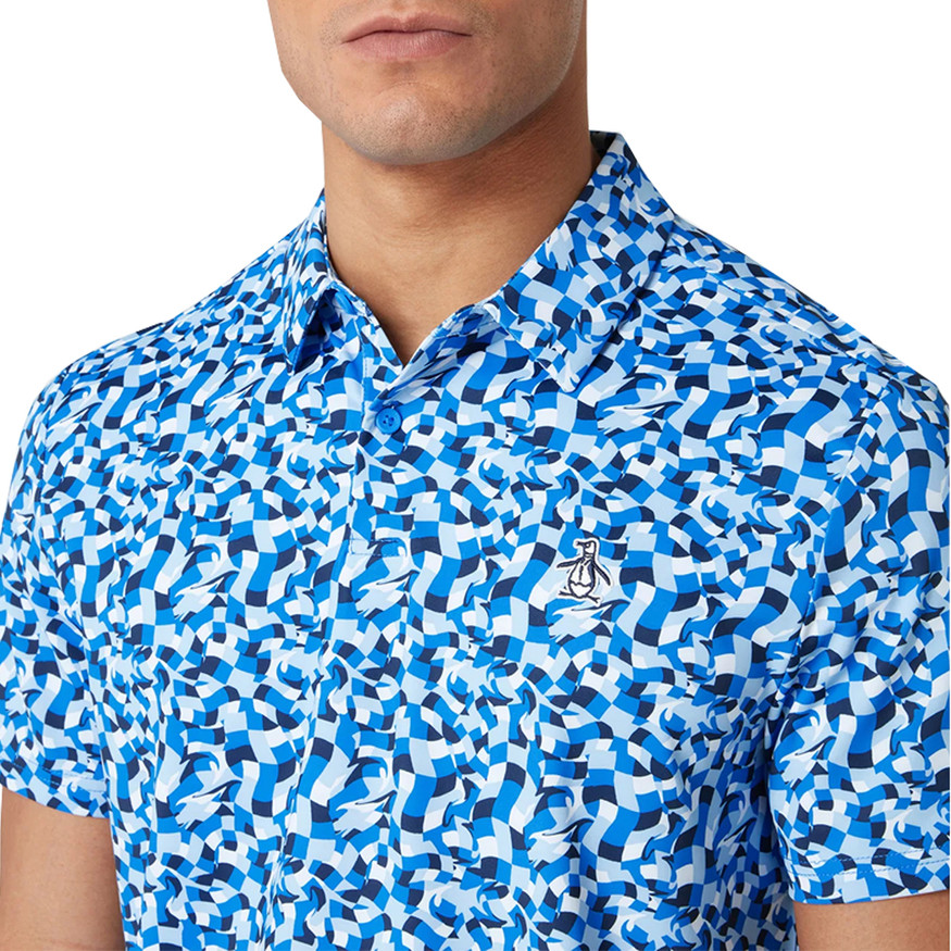 Original Penguin Men's All Over Print Underwater Mosaic Golf Polo