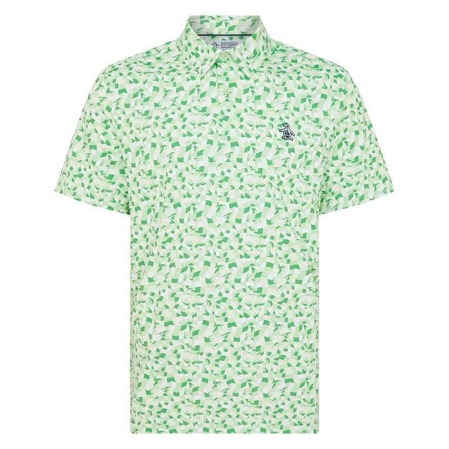 Original Penguin Men's All Over Print Underwater Mosaic Golf Polo