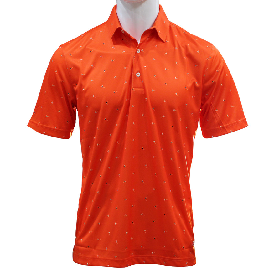 Greg Norman Pin Flag Print Polo Golf Shirt